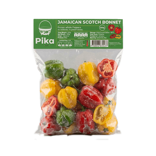 Pika Jamaican Scotch Bonnet Frozen — 200g x 25