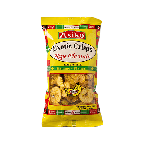 Asiko Plantain Chips (Lightly Salted/Yellow) — 75g x 24